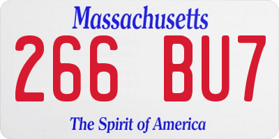 MA license plate 266BU7
