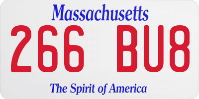 MA license plate 266BU8