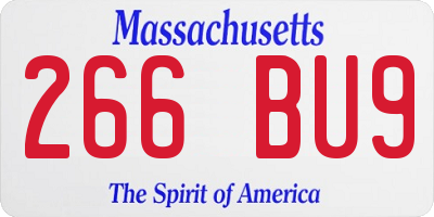 MA license plate 266BU9