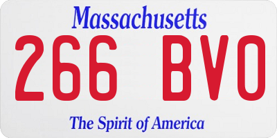 MA license plate 266BV0