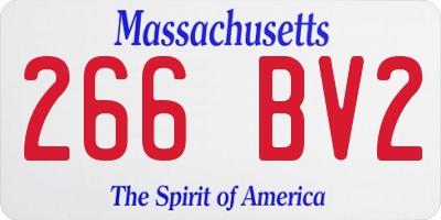MA license plate 266BV2