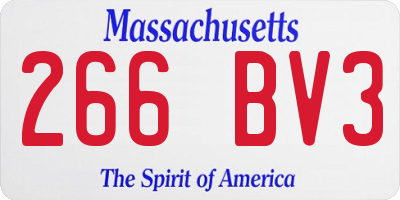 MA license plate 266BV3