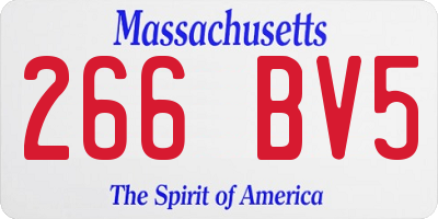 MA license plate 266BV5