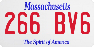 MA license plate 266BV6