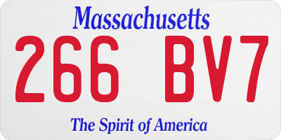MA license plate 266BV7