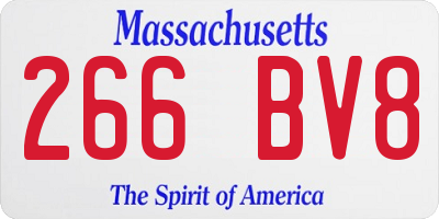 MA license plate 266BV8