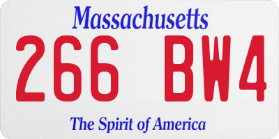 MA license plate 266BW4