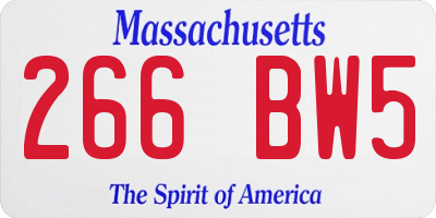 MA license plate 266BW5