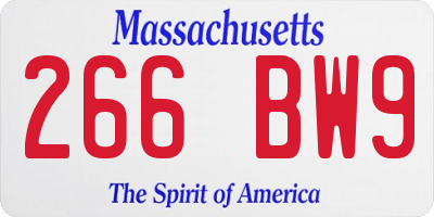 MA license plate 266BW9