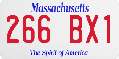 MA license plate 266BX1