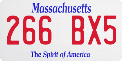 MA license plate 266BX5