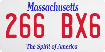 MA license plate 266BX6