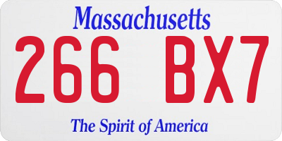 MA license plate 266BX7