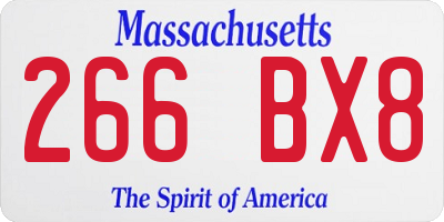 MA license plate 266BX8