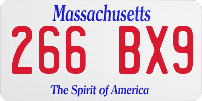 MA license plate 266BX9
