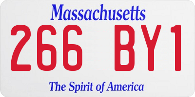 MA license plate 266BY1