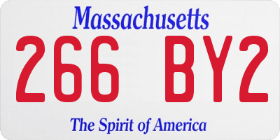 MA license plate 266BY2