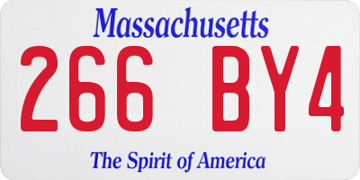 MA license plate 266BY4