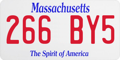 MA license plate 266BY5