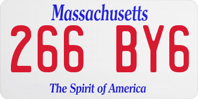 MA license plate 266BY6