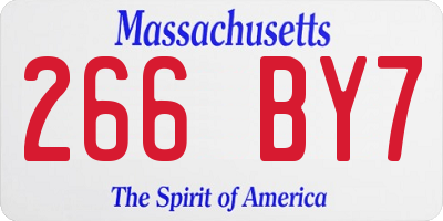 MA license plate 266BY7
