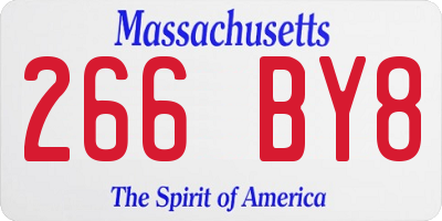 MA license plate 266BY8