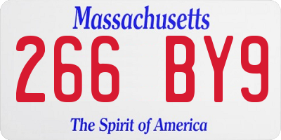 MA license plate 266BY9