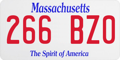 MA license plate 266BZ0
