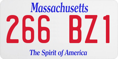 MA license plate 266BZ1