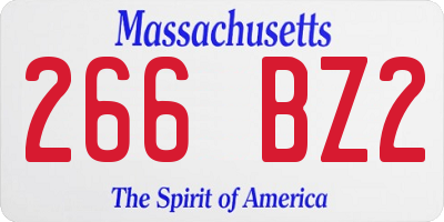MA license plate 266BZ2