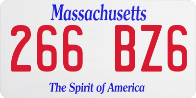 MA license plate 266BZ6