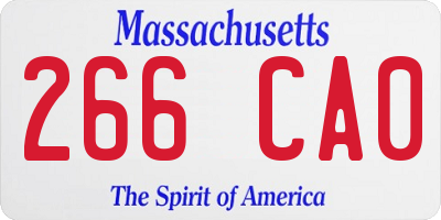 MA license plate 266CA0