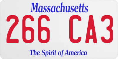 MA license plate 266CA3