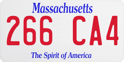 MA license plate 266CA4