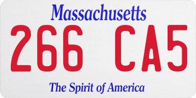 MA license plate 266CA5