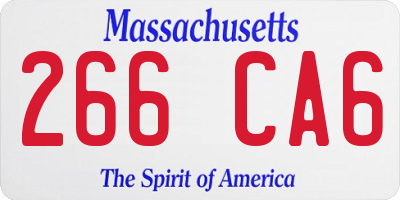 MA license plate 266CA6