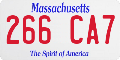 MA license plate 266CA7