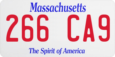 MA license plate 266CA9