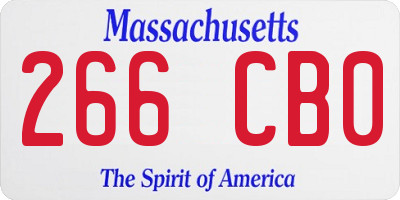 MA license plate 266CB0