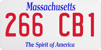 MA license plate 266CB1