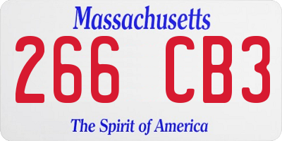 MA license plate 266CB3