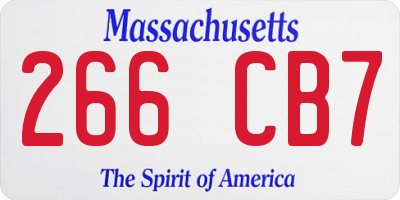 MA license plate 266CB7