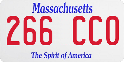 MA license plate 266CC0