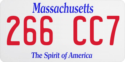 MA license plate 266CC7