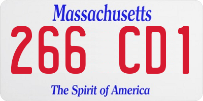 MA license plate 266CD1