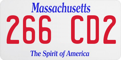 MA license plate 266CD2