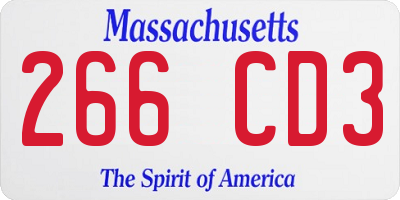 MA license plate 266CD3