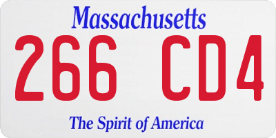 MA license plate 266CD4