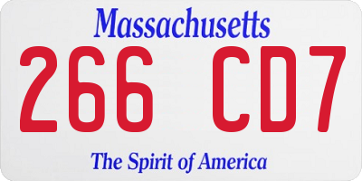 MA license plate 266CD7