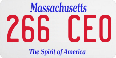 MA license plate 266CE0